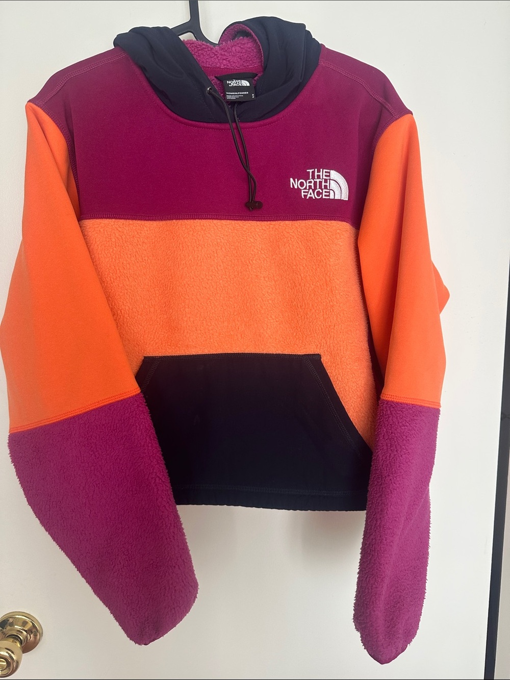 The North Face Women's Colorblock Fleece Pullover - Purple, Orange & Black